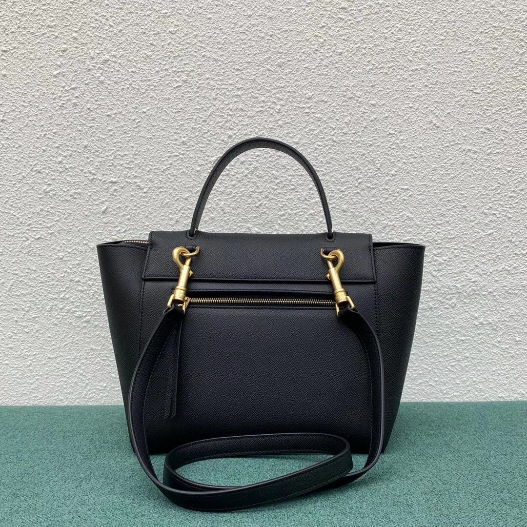 Celine Micro Belt Bag In Black Grained Calfskin