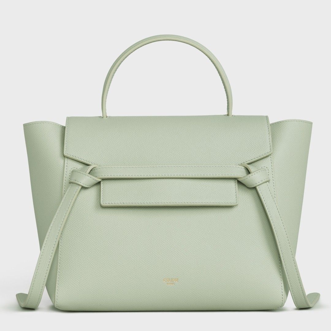 Celine Micro Belt Bag In Vert D'eau Grained Calfskin