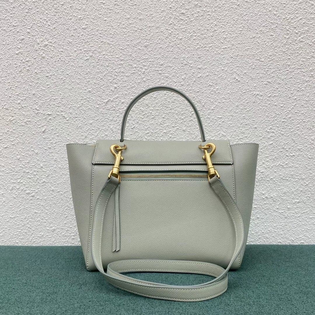 Celine Micro Belt Bag In Vert D'eau Grained Calfskin