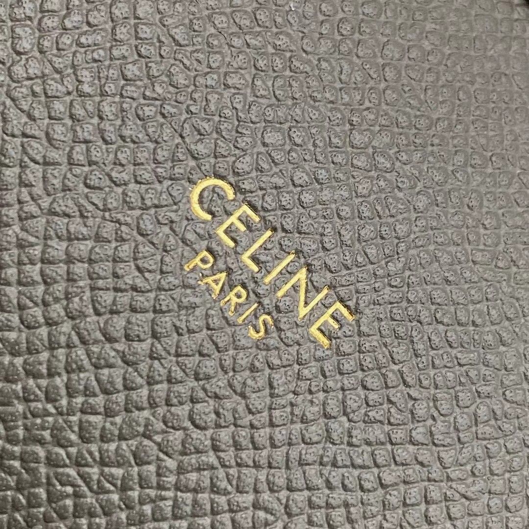 Celine Belt Mini Bag In Grey Grained Calfskin