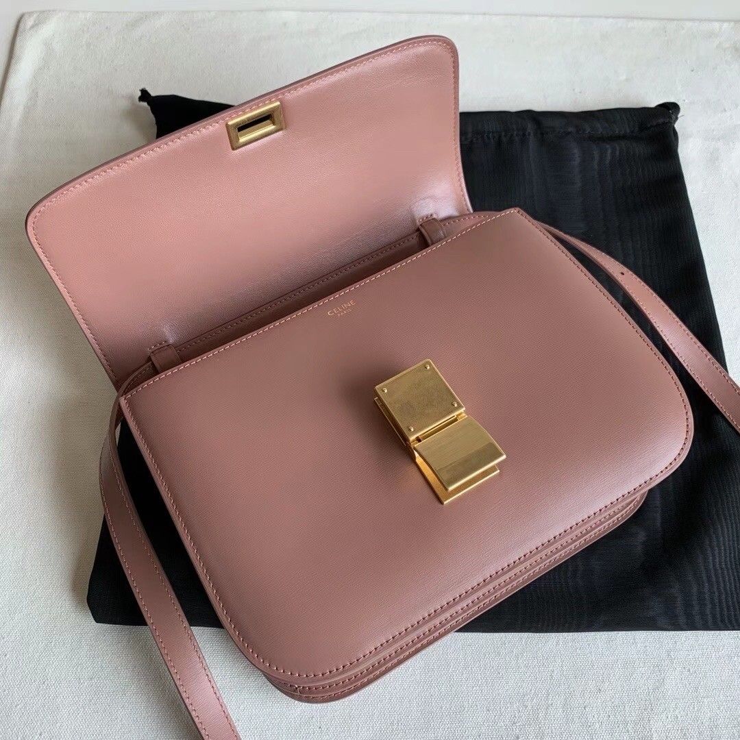 Celine Classic Box Medium Bag In Antique Rose Box Calfskin