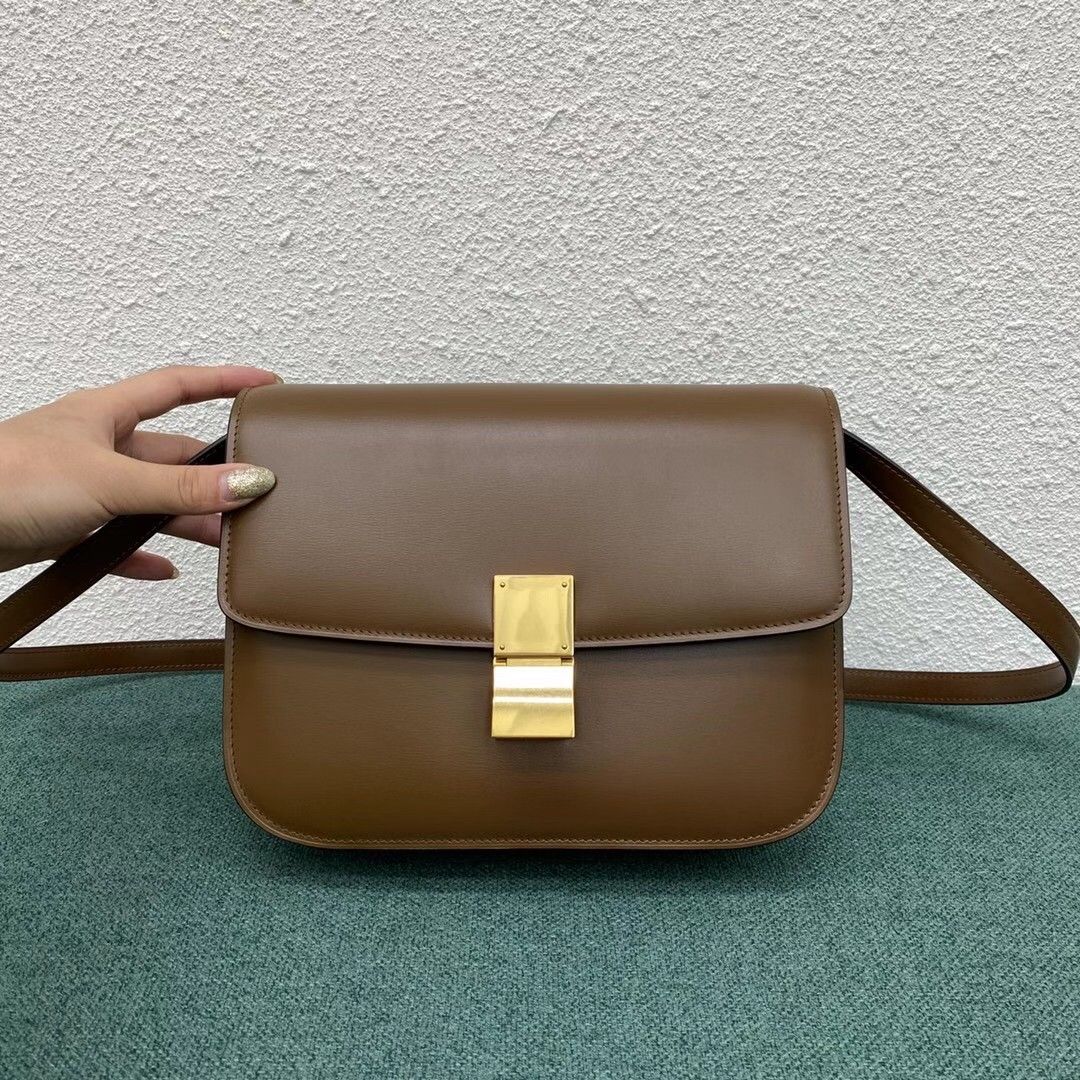 Celine Classic Box Medium Bag In Camel Box Calfskin