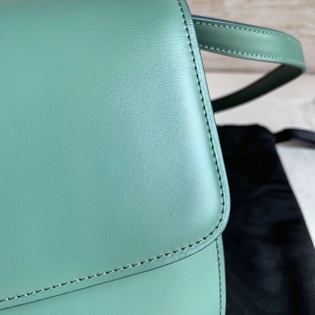 Celine Classic Box Medium Bag In Celadon Box Calfskin