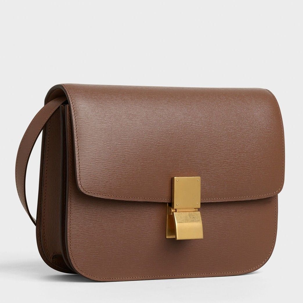 Celine Classic Box Medium Bag In Camel Liege Calfskin