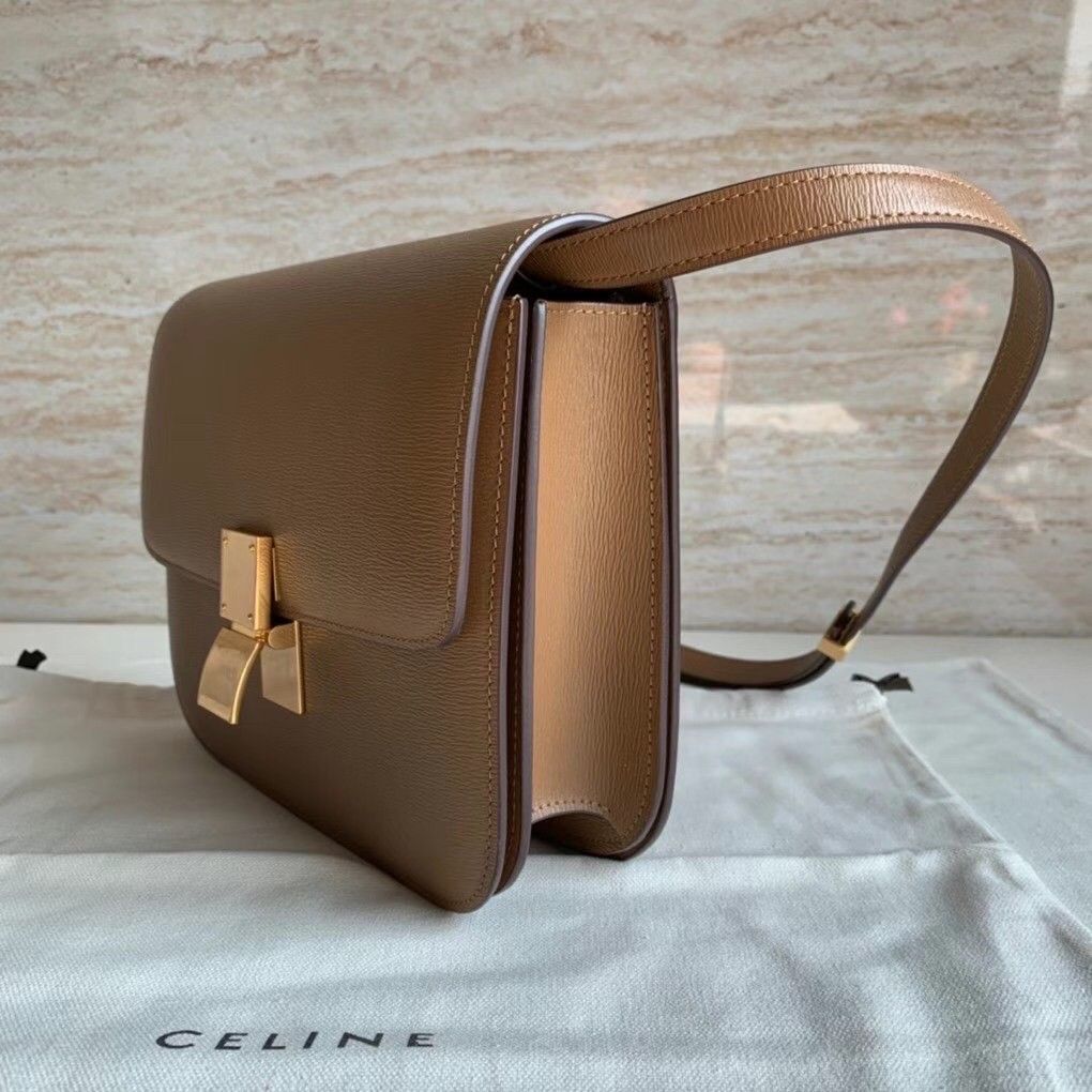 Celine Classic Box Medium Bag In Camel Liege Calfskin