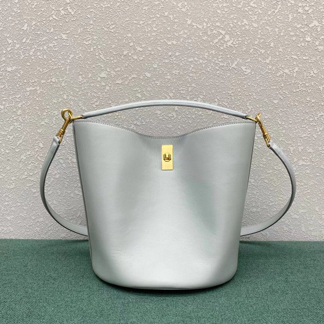 Celine Bucket 16 Bag In Mineral Smooth Calfskin