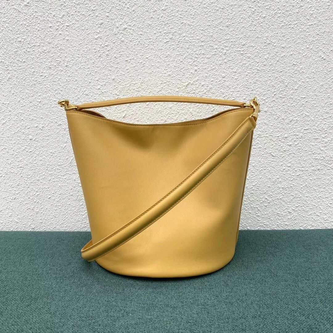 Celine Bucket 16 Bag In Yellow Soft Bare Calfskin