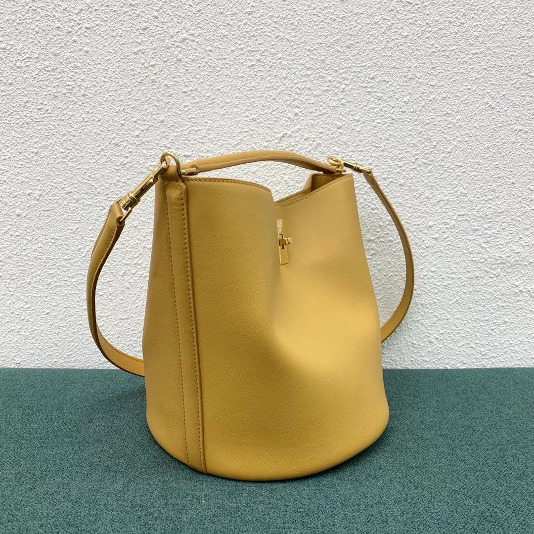 Celine Bucket 16 Bag In Yellow Soft Bare Calfskin