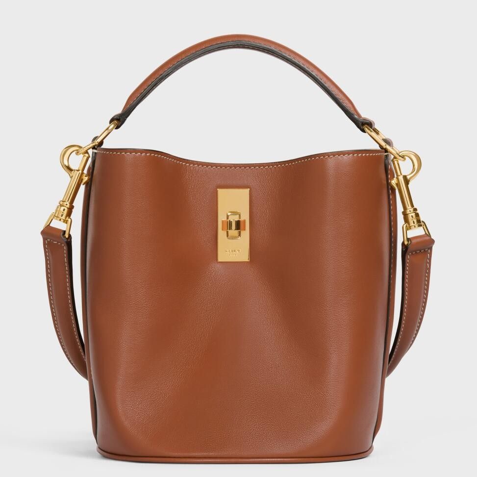 Celine Teen Bucket 16 Bag In Brown Calfskin