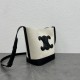 Celine Small Bucket Cuir Triomphe In White Textile