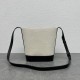 Celine Small Bucket Cuir Triomphe In White Textile