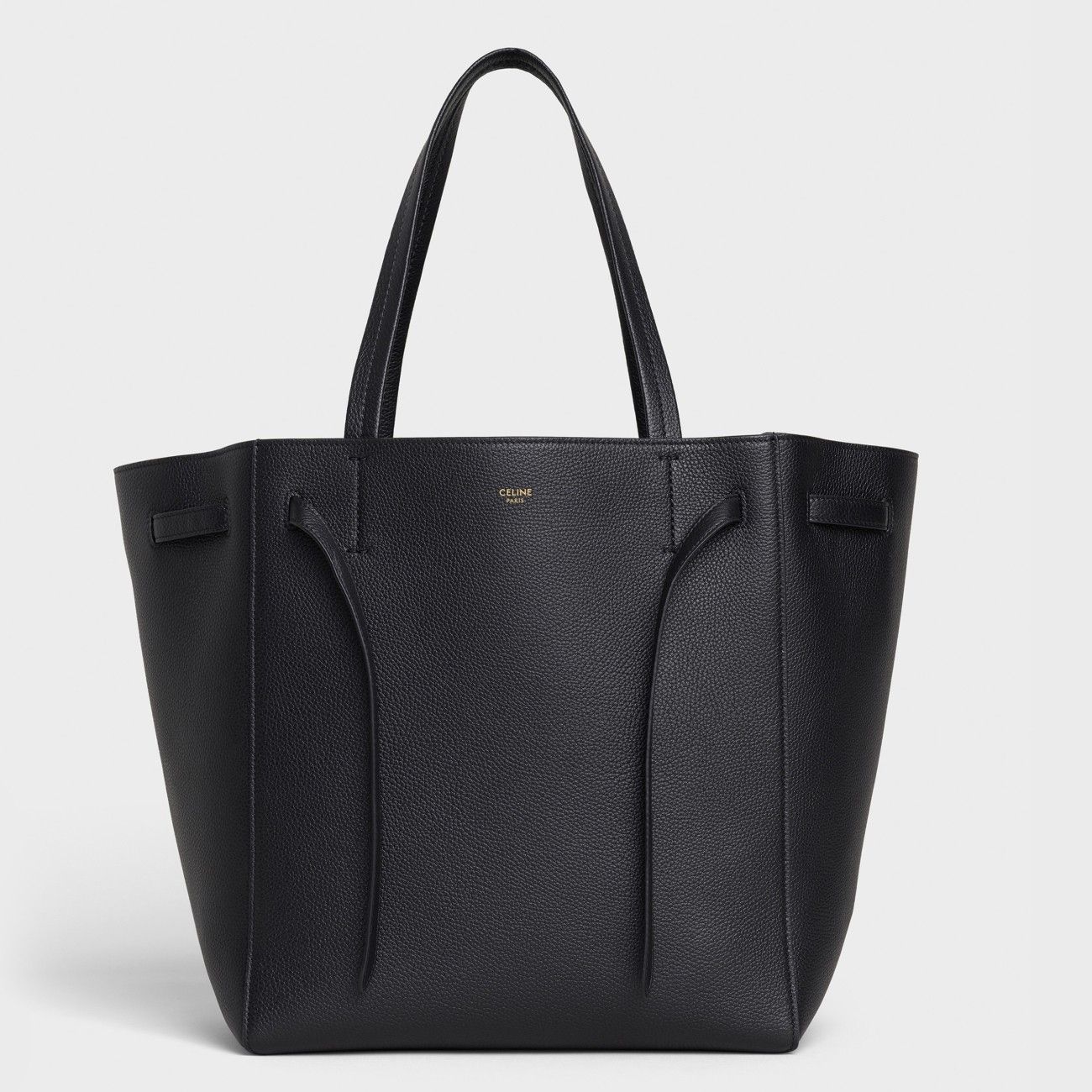 Celine Small Cabas Phantom Bag In Black Grained Calfskin