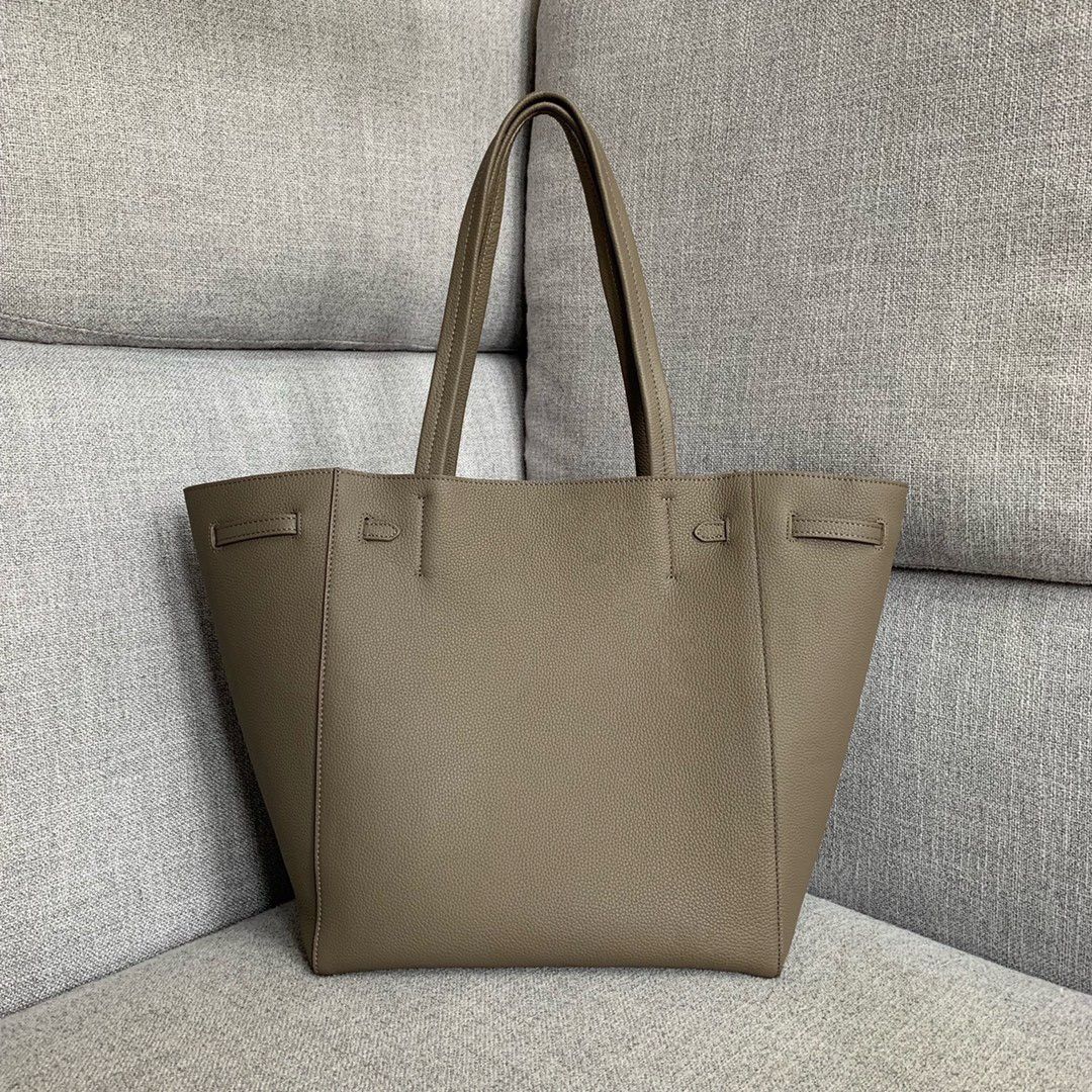 Celine Small Cabas Phantom Bag In Taupe Grained Calfskin