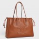 Celine Cabas Drawstring Cuir Triomphe Bag in Brown Calfskin