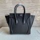 Celine Micro Luggage Tote Bag In Black Smooth Calfskin