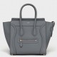 Celine Micro Luggage Tote Bag In Kohl Drummed Calfskin