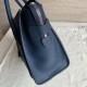 Celine Micro Luggage Tote Bag In Navy Blue Drummed Calfskin