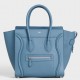 Celine Micro Luggage Tote Bag In Slate Blue Drummed Calfskin