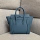 Celine Micro Luggage Tote Bag In Slate Blue Drummed Calfskin