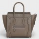 Celine Micro Luggage Tote Bag In Souris Drummed Calfskin