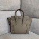 Celine Micro Luggage Tote Bag In Souris Drummed Calfskin