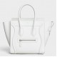 Celine Micro Luggage Tote Bag In White Drummed Calfskin