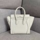 Celine Micro Luggage Tote Bag In White Drummed Calfskin