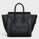 Celine Mini Luggage Tote Bag In Black Drummed Calfskin