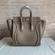 Celine Mini Luggage Tote Bag In Souris Drummed Calfskin