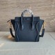 Celine Nano Luggage Tote Bag In Navy Blue Drummed Calfskin