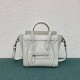 Celine Nano Luggage Tote Bag In White Drummed Calfskin