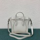 Celine Nano Luggage Tote Bag In White Drummed Calfskin