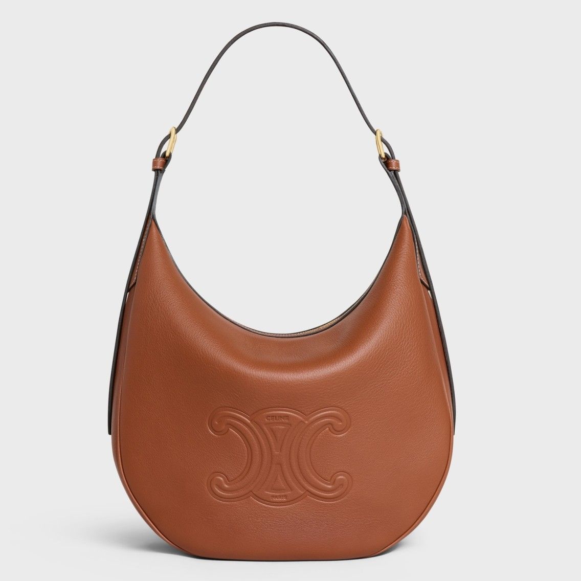 Celine Heloise Cuir Triomphe Bag in Brown Calfskin