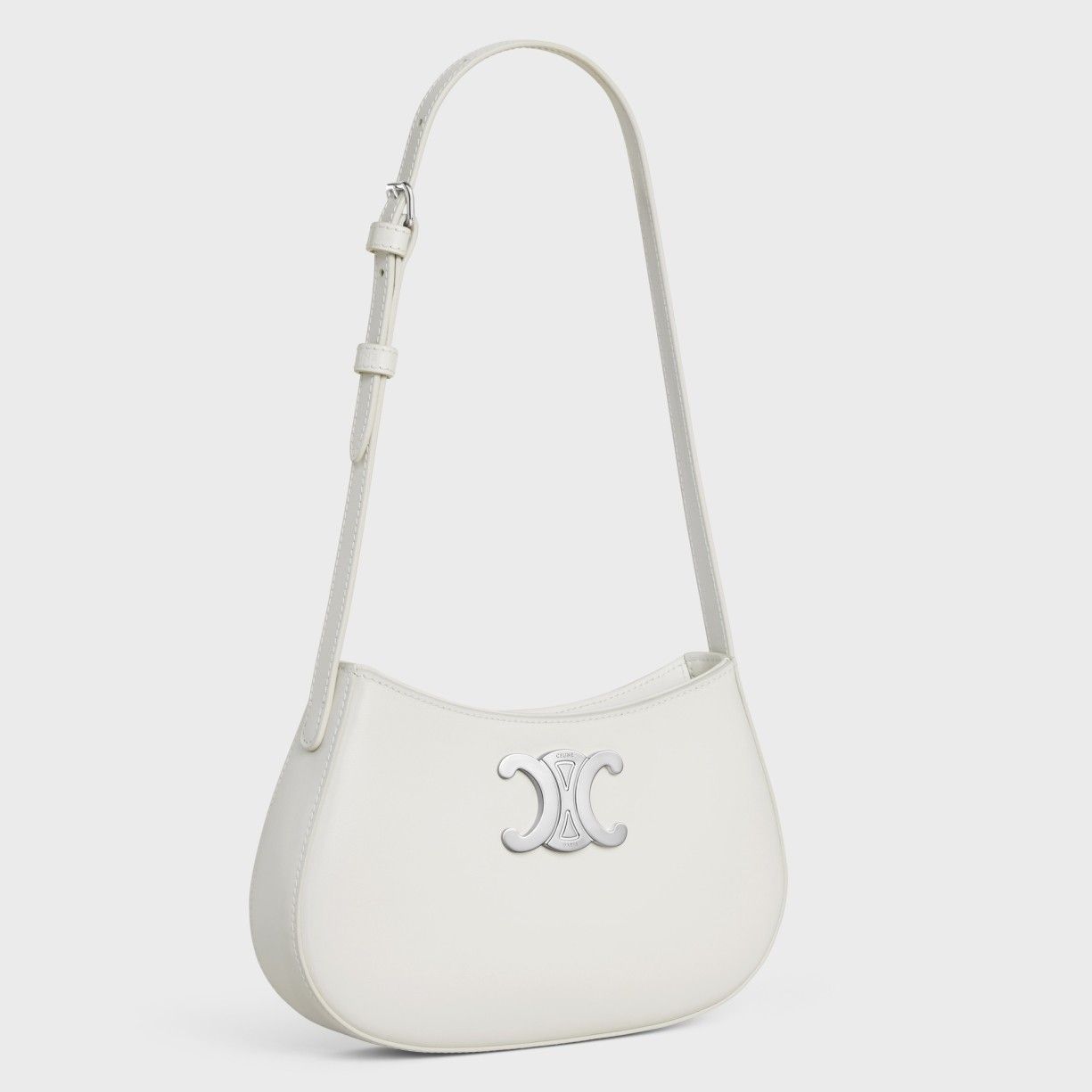 Celine Tilly Medium Bag in White Calfskin