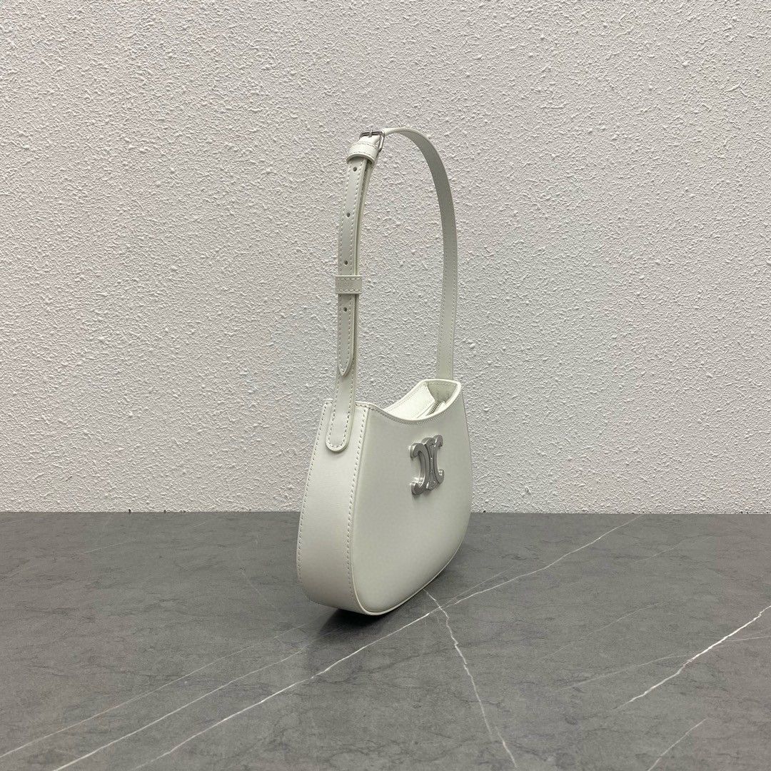 Celine Tilly Medium Bag in White Calfskin