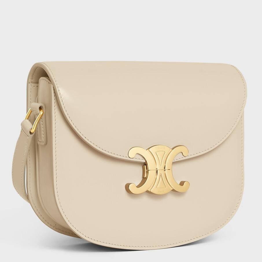 Celine Besace Clea Bag in Beige Shiny Calfskin