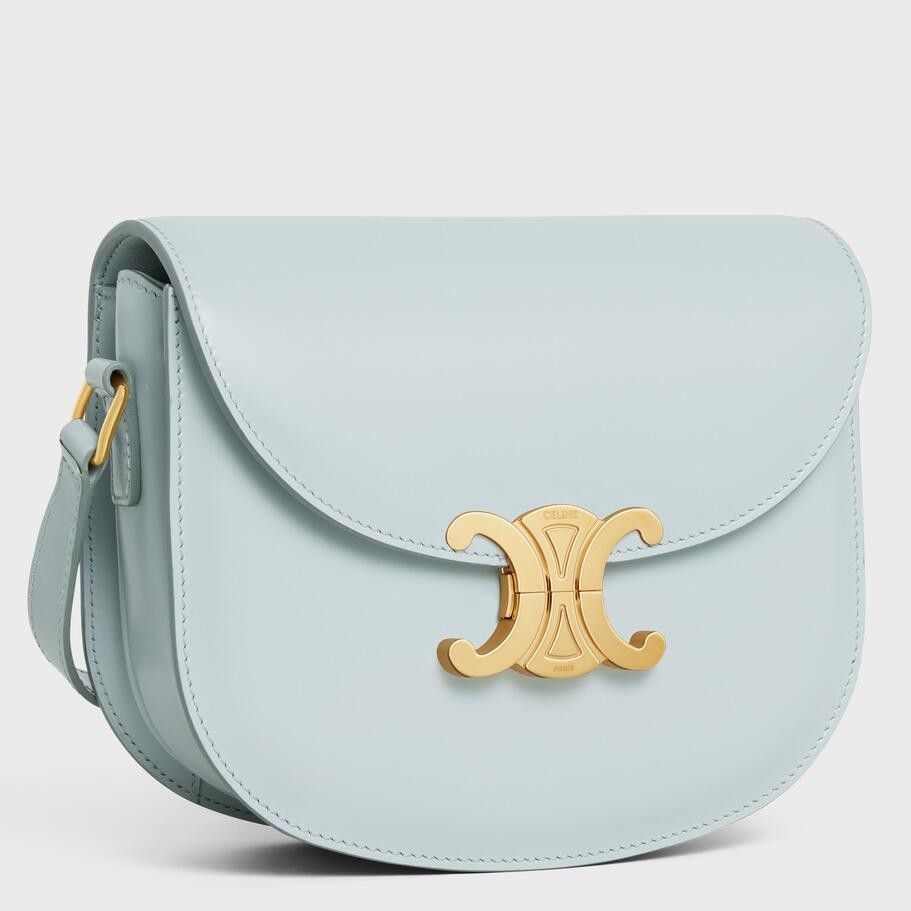 Celine Besace Clea Bag in Light Blue Shiny Calfskin