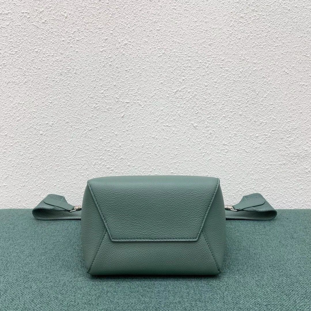 Celine Sangle Small Bucket Bag In Celadon Calfskin