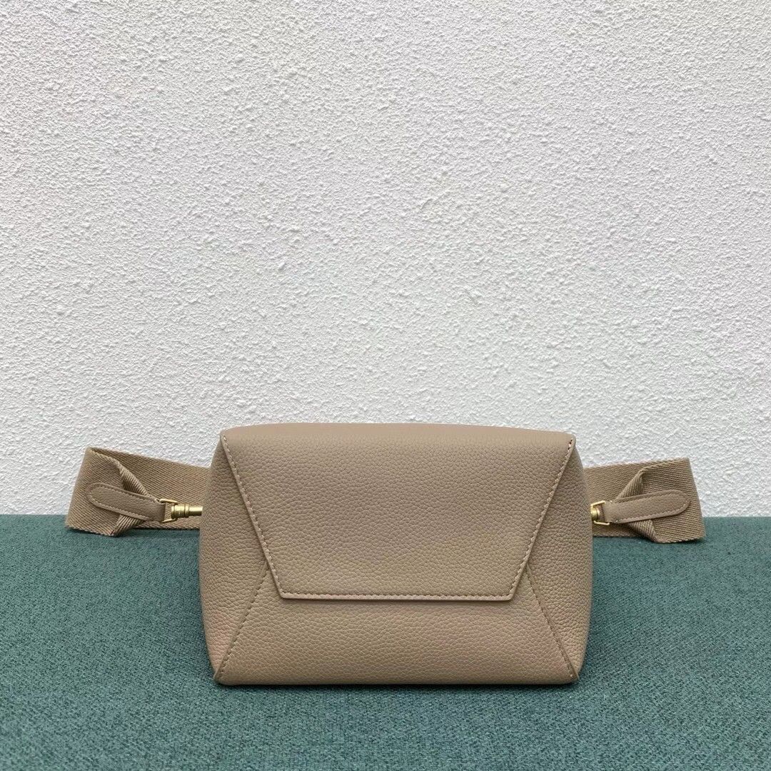 Celine Sangle Small Bucket Bag In Taupe Calfskin