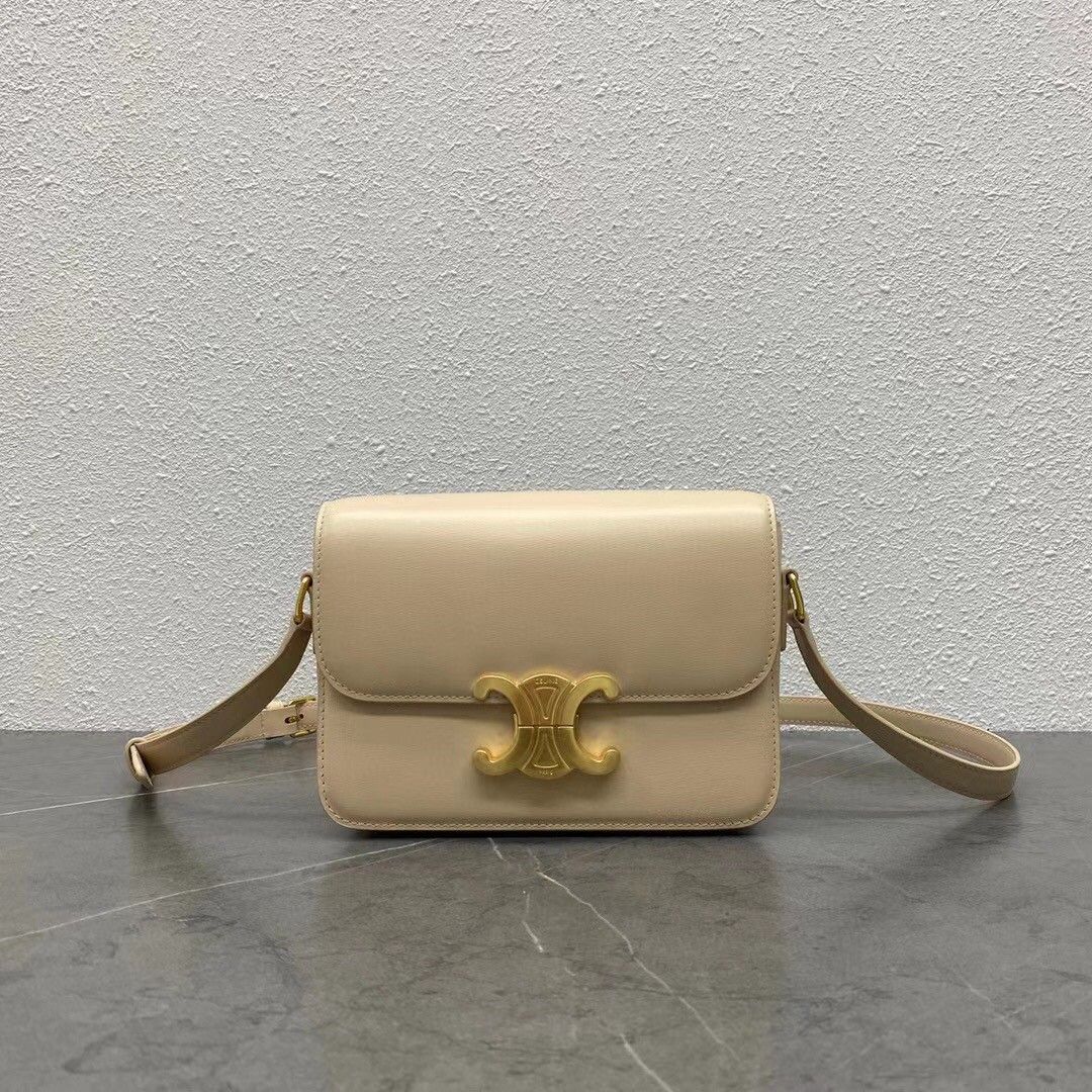 Celine Triomphe Teen Bag In Nude Leather