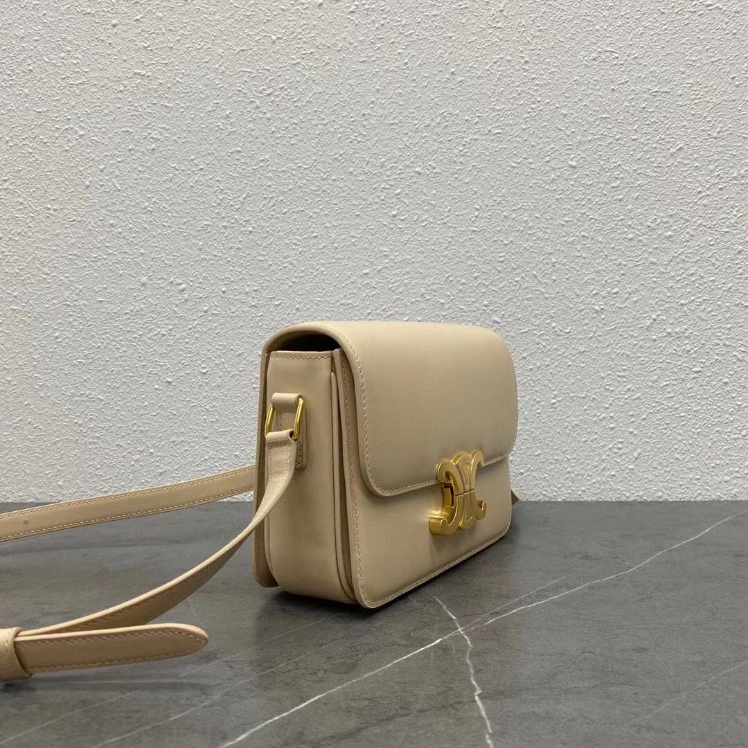 Celine Triomphe Teen Bag In Nude Leather