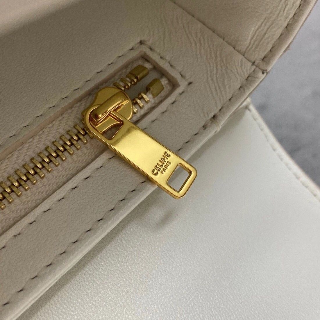 Celine Triomphe Teen Bag In White Leather