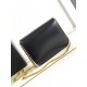 Celine College Triomphe Chain Bag in Black Leather