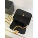 Celine College Triomphe Chain Bag in Black Leather