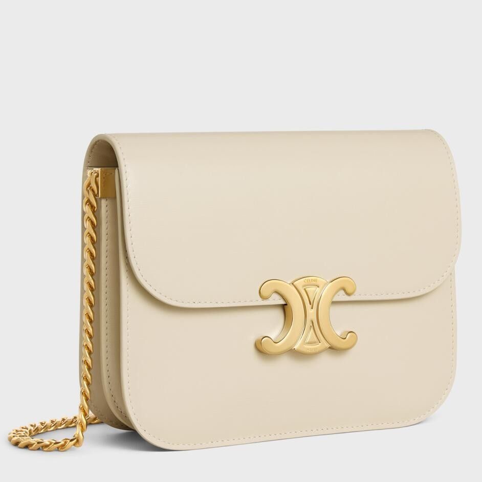 Celine College Triomphe Chain Bag in Pampa Leather