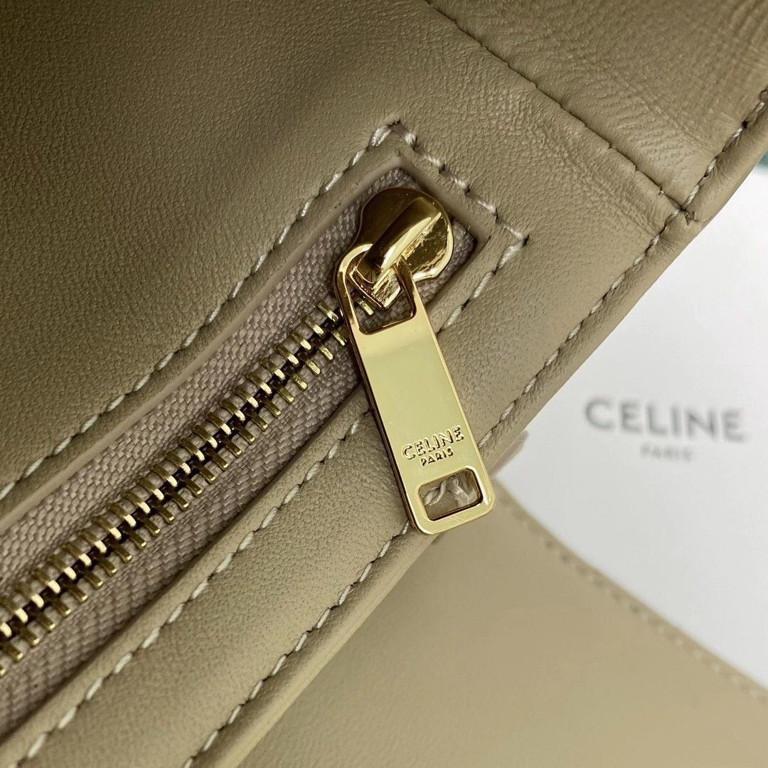 Celine Triomphe Large Bag In Nude Calfskin