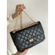 CHANEL 2.55 Handbag Black Aged Calfskin Gold Tone Metal