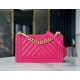 CHANEL Small BOY CHANEL Handbag Fuchsia Grained Shiny Calfskin Gold Tone Metal