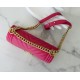 CHANEL Small BOY CHANEL Handbag Fuchsia Grained Shiny Calfskin Gold Tone Metal