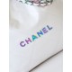 CHANEL 22 Small Handbag White Shiny Calfskin Rainbow Metal